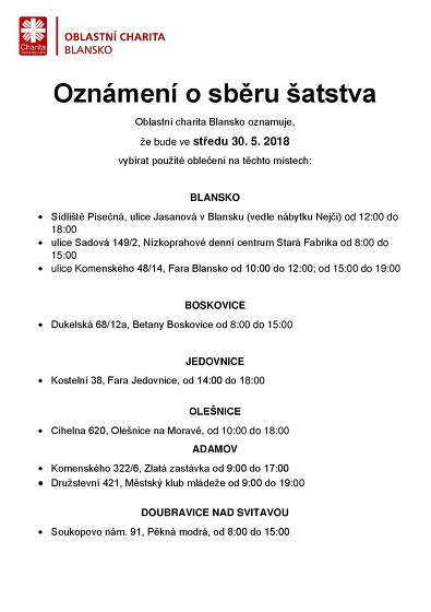 Plakát události Sběr oblečení, bot a elektroniky