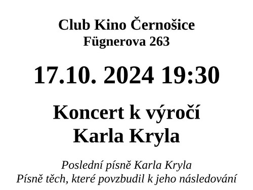 Plakát události Koncert k výročí Karla Kryla
