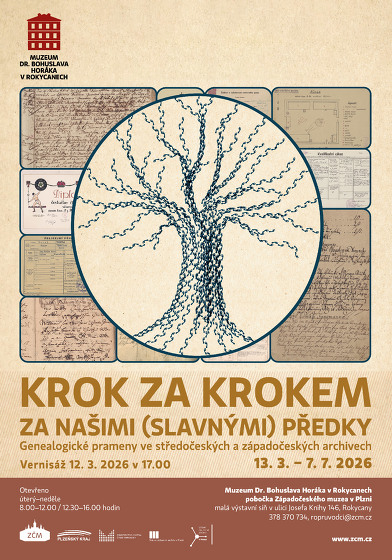 Plakát události Krok za krokem za našimi předky - Genealogické prameny ve středočeských a západočeských archivech