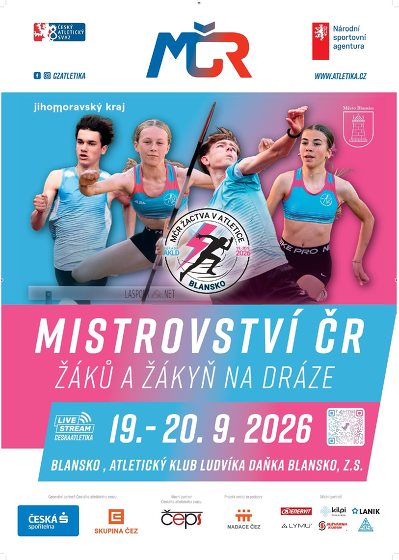 Plakát události Mistrovství ČR žáků a žákyň na dráze