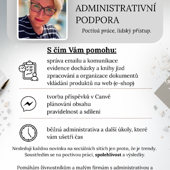 Administrativní podpora živnostníkům nebo malým firmám
