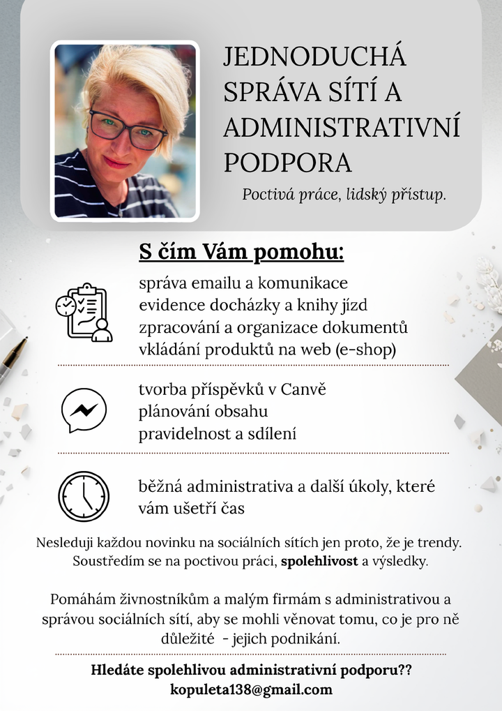Administrativní podpora živnostníkům nebo malým firmám