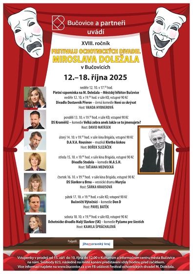 Plakát události XVIII. ročník Festivalu ochotnických divadel Miroslava Doležala