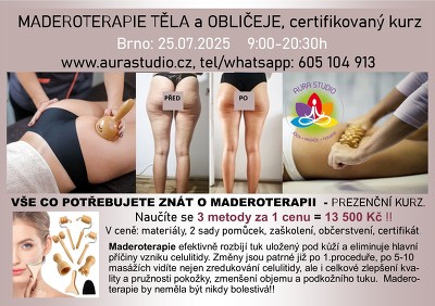 Plakát události Kurz kombinované MADEROTERAPIE tělo + obličej - 25.07.2025