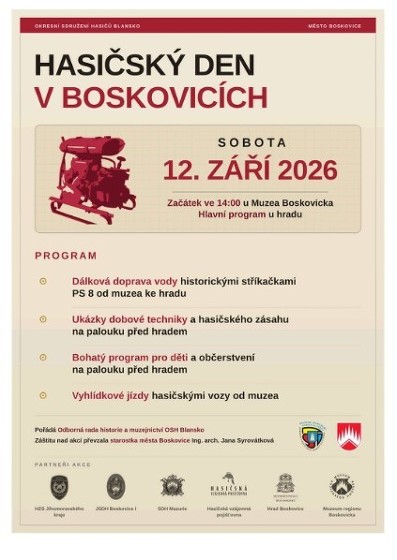 Plakát události Hasičský den v Boskovicích