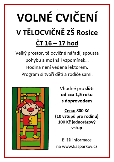 Plakát události Volné cvičení v tělocvičně ZŠ