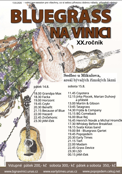 Plakát události Bluegrass na vinici