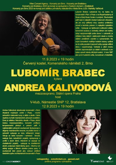 Plakát události Lubomír Brabec (kytara) Andrea Kalivodová (mezzosoprán)