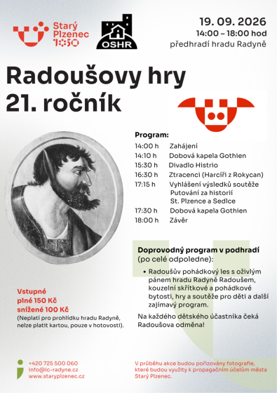Plakát události Radoušovy hry – 21. ročník