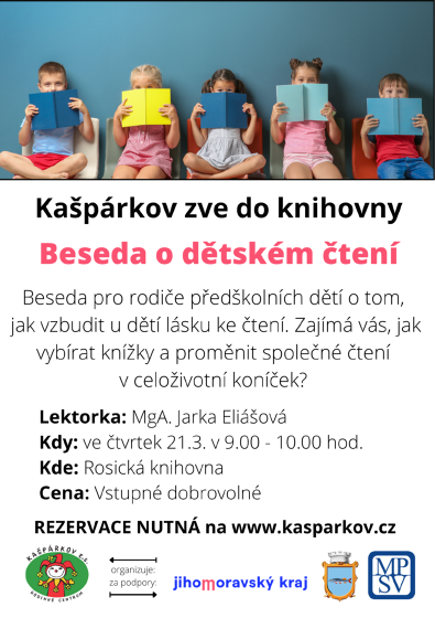 Plakát události Beseda - O dětském čtení