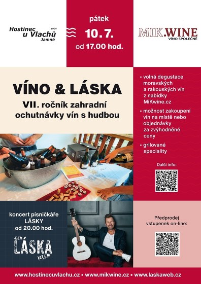 Plakát události VII. ročník zahradní ochutnávky vín VÍNO & LÁSKA