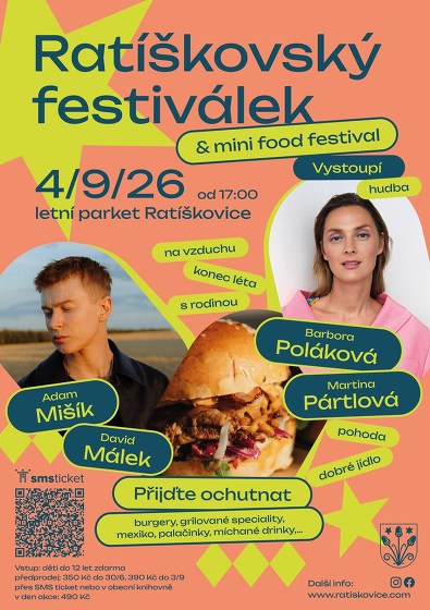 Plakát události Ratíškovský festiválek + mini food festival 2026