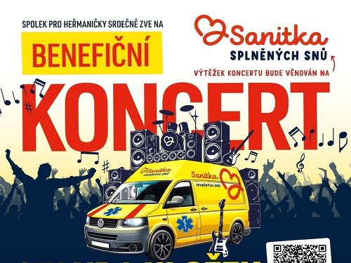 Plakát události Sanitka splněných snů - benefiční koncert