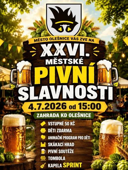 Plakát události XXVI. Městské pivní slavnosti, Olešnice