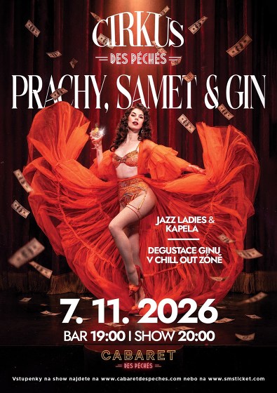 Plakát události Cirkus des Péchés: Prachy, Samet a Gin