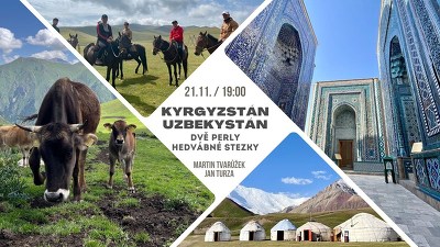 Plakát události Kyrgyzstán a Uzbekistán - dvě perly Hedvábné stezky