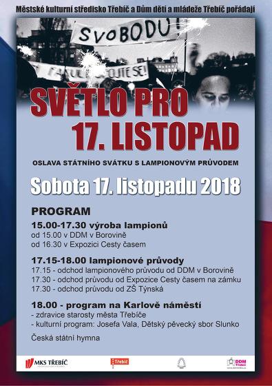 Plakát události Světlo pro 17. listopad