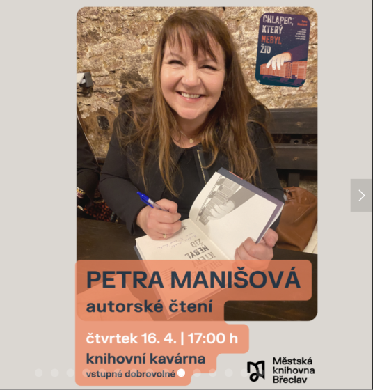 Plakát události Petra Manišová - autorské čtení