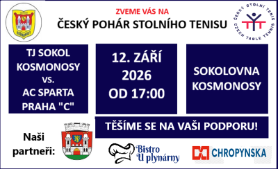Plakát události Český pohár stolního tenisu