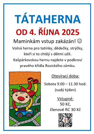 Plakát události Tátaherna - začíná