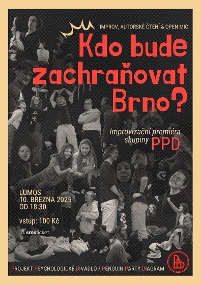 Plakát události Kdo bude zachraňovat Brno? (Improvizace)