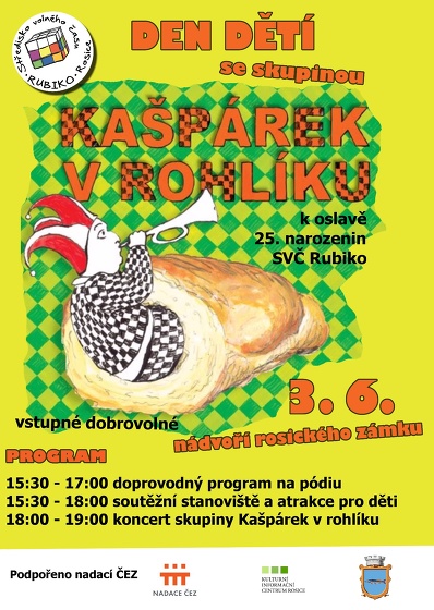 Plakát události Koncer Kašpárka v rohlíku a Den dětí
