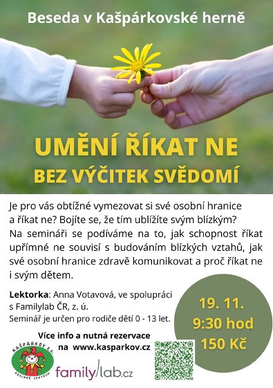 Plakát události Beseda - Umění říkat ne bez výčitek svědomí