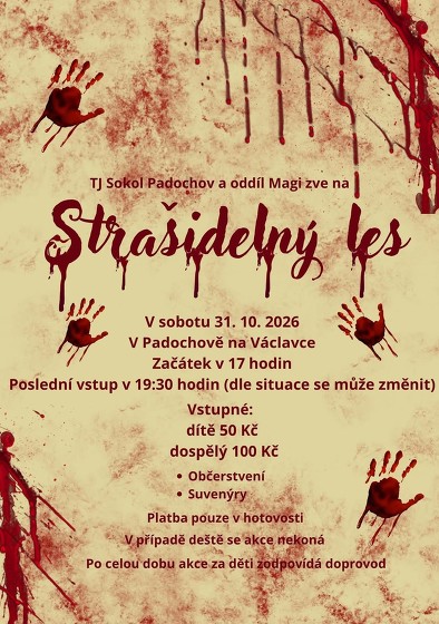 Plakát události Strašidelný les v Padochově