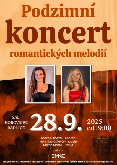 Plakát události Podzimní koncert romantických melodií