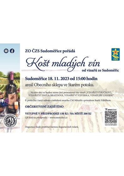 Plakát události Košt mladých vín Sudoměřice 2023