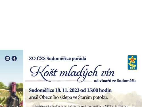Plakát události Košt mladých vín Sudoměřice 2023