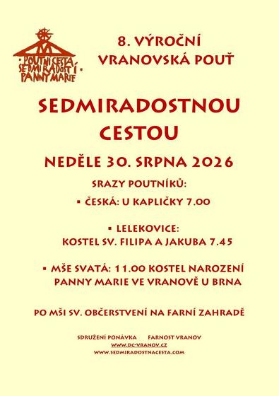 Plakát události 8. Výroční Vranovská pouť