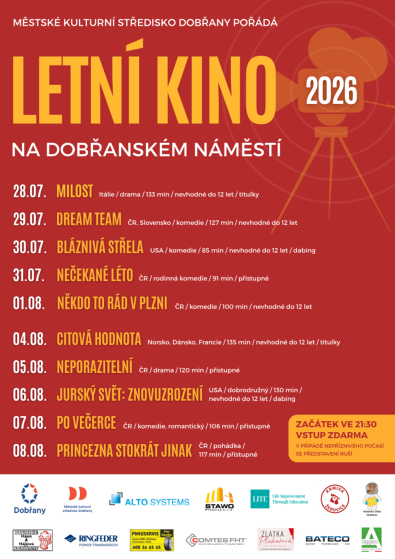 Plakát události Letní kino - Dobřany náměstí
