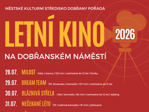 Plakát události Letní kino - Dobřany náměstí