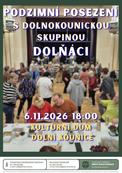 Plakát události Podzimní posezení s Dolnokounickou skupinou Dolňáky