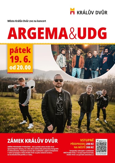 Plakát události Koncert kapely Argema a UDG