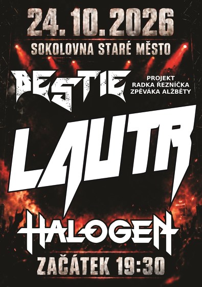 Plakát události LAUTR + BESTIE + HALOGEN