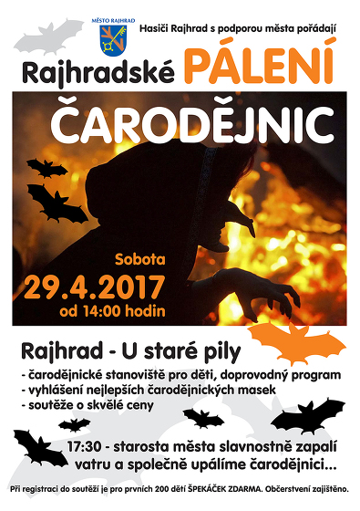 Plakát události Rajhradské pálení čarodějnic