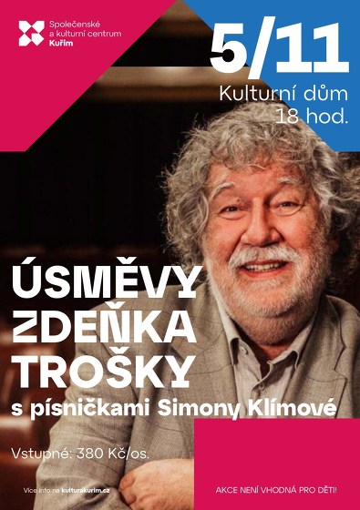 Plakát události Úsměvy Zdeňka Trošky s písničkami Simony Klímové | Kuřim