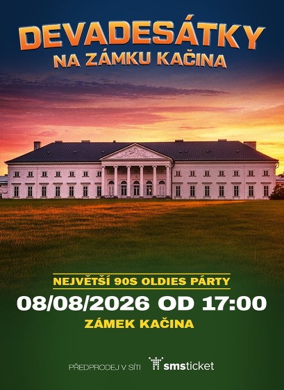 Plakát události Devadesátky na zámku Kačina