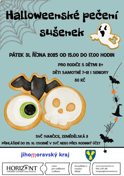 Plakát události Halloweenské pečení sušenek