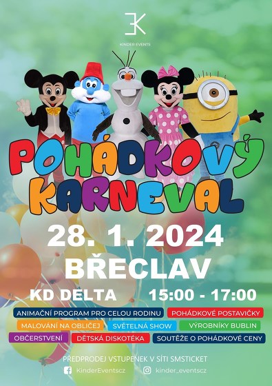 Plakát události Pohádkový karneval pro děti BŘECLAV