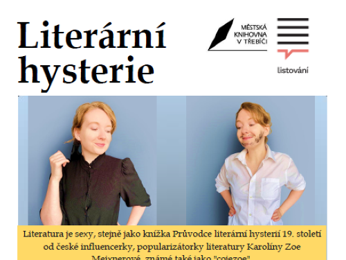 Plakát události LiStOVáNí: Literární hysterie (Karolína Zoe Meixnerová)