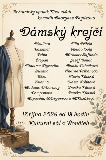 Plakát události Komedie Dámský krejčí