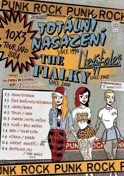 Plakát události 10x3 Tour 2024 (Totální nasazení, The Fialky, Nežfaleš)