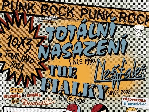 Plakát události 10x3 Tour 2024 (Totální nasazení, The Fialky, Nežfaleš)