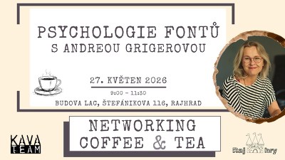 Plakát události Networking Coffee & Tea s Andreou Grigerovou