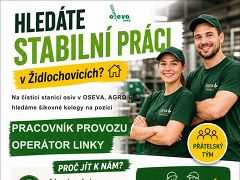 OSEVA, AGRO Brno, spol. s r.o. nabízí práci na pozici Operátor výrobní linky na čistící stanici osiv v obci Židlochovice