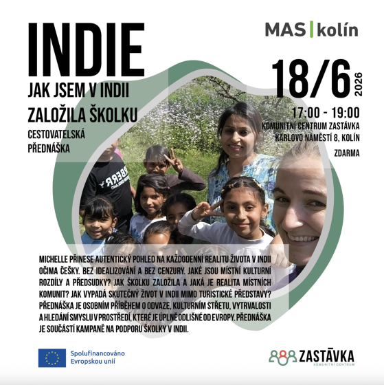 Plakát události Indie - Jak jsem v Indii založila školku