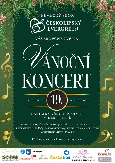 Plakát události Vánoční koncert Českolipského Evergreenu